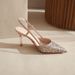 31-44 Size Sequin High Heel Open Back Stiletto Sandals For Women New Summer Pointed Toe Strap Single Shoes_vogvips.com