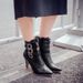 Elegant Pointed Toe Stiletto Ankle Boots With Belt Buckle Detail - Women's Fashion Boots In Extended Sizes (32-47) For Autumn/Winter_vogvips.com