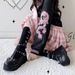 New Large Spring Round Head Sweet Mary Jane With Slope Heel Thick Bottom Small Leather Single Shoes_vogvips.com