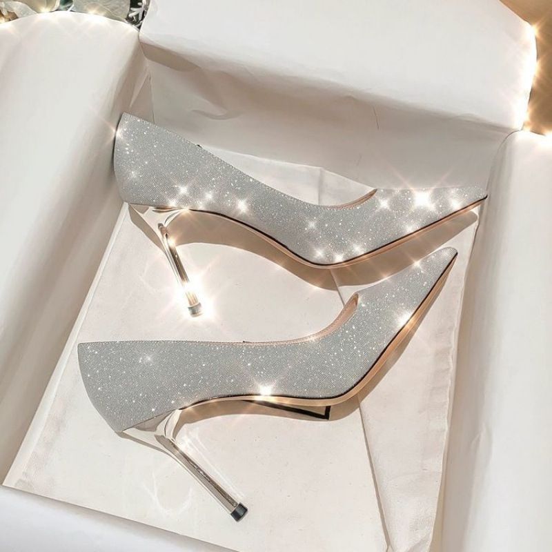 French Style Xiuhe Main Wedding Dress Two-Way Bridal Shoes 2025 New Crystal Silver Bridesmaid High Women Thin Heels_vogvips.com