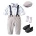 Autumn New Long Sleeve Romper Set Infant Clothing Boys Fashion Gentleman Outfit_vogvips.com