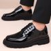 Suitable For All Seasons Autumn New Patent Business Formal Lace-up Shoes For Men Security Professional Breathable Men's Shiny Leather Large Size_vogvips.com
