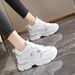 Inner Height Increase Dad For Women Thick Sole 2024 New Spring Autumn Leather Surface Small Size Slimming Casual Sports_vogvips.com