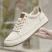 Men's Shoes Little White Shoes First Layer Cowhide Board Shoes Men's Casual Shoes Board Shoes_vogvips.com