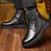 European Warm Series Winter Martin Boots For Men, Wool High-top Snow Boots, Cotton Thick-soled Business Men's Leather Shoes, Thickened And_vogvips.com