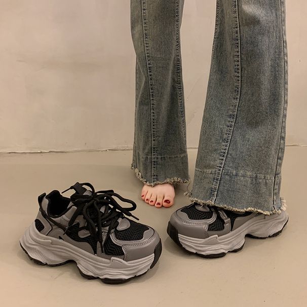 Hot Selling Platform Thick Soled Dad Shoes For Women In Summer, Small Height Increase New Mesh Breathable Casual Sports Shoes_vogvips.com