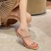 Transparent High Heels Women Summer 2023 New Fashion Internet Celebrity Thin Heel One Strap Outdoor Rhinestone Sandals_vogvips.com