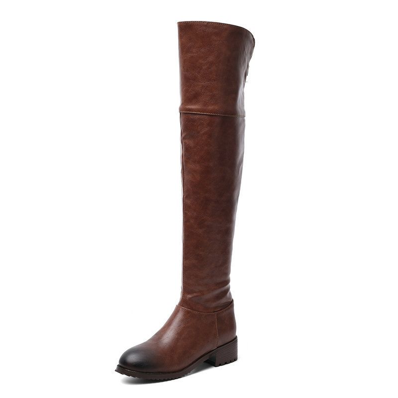 Winter New British Style Trendy Long Martin Warm Cotton Casual Military Boots Women's Shoes_vogvips.com