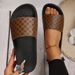 Women’s Shoes Large Size Thick Soled Printed Flip Flops For Women Outdoor Wear Denim Open Toed Lightweight Beach Sandals_vogvips.com