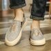 Slip-On Canvas Men's Summer Breathable Thin Casual Cloth Ice Silk Lazy Loafers Bean Shoes_vogvips.com