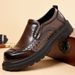 Suitable For All Seasons Large Thick Sole Loafers Spring New Fashion Derby Business Leather Trendy Men's Shoes Height Increasing_vogvips.com