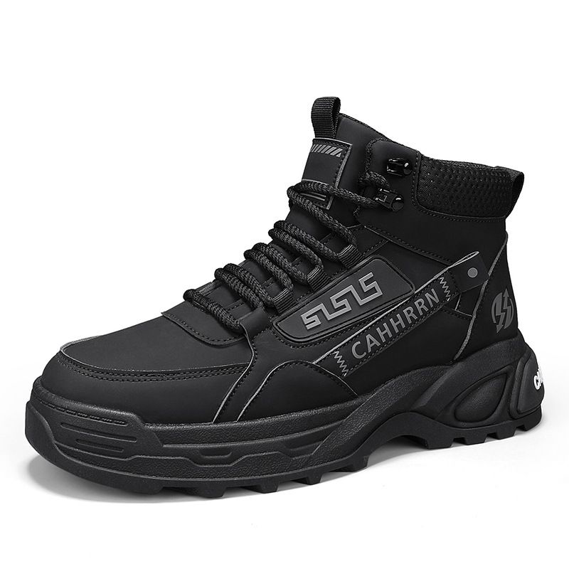 Men's British Style Thick-Sole Martin Boots – Rugged & Stylish High-Top Work Boots For Autumn & Winter, Anti-Slip Outdoor Casual Shoes_vogvips.com