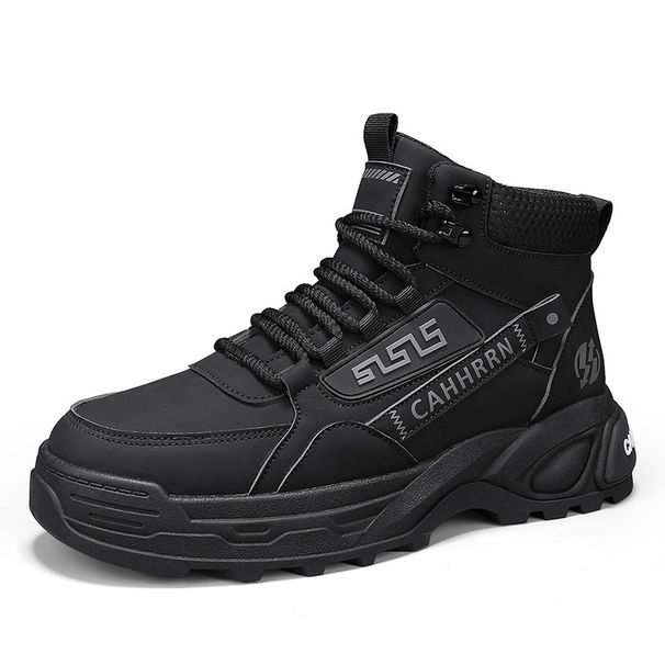 Men's British Style Thick-Sole Martin Boots – Rugged & Stylish High-Top Work Boots For Autumn & Winter, Anti-Slip Outdoor Casual Shoes_vogvips.com