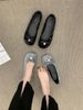 French Socialite Flat Bottomed Single Children's Shoes, 2025 Spring Fairy Style Round Toe Sequined Soft Leather Bean_vogvips.com