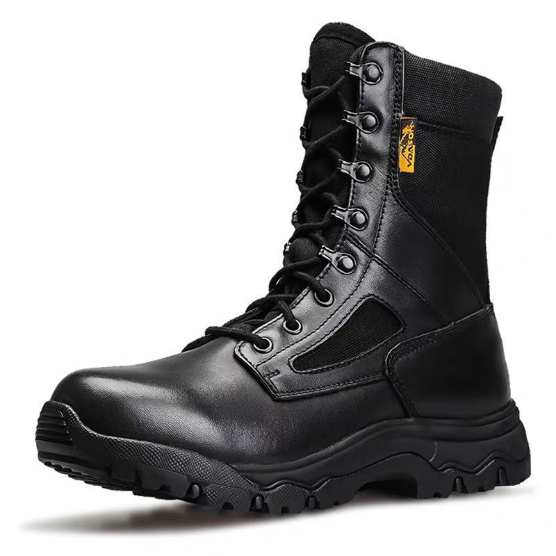 European Warm Series Outdoor Martin For Men, Black High-Top Leather Shoes, Hiking Men's Cotton Work Boots, Wool Snow Boots_vogvips.com