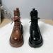 Spring And Autumn New Chunky High Heel Ankle British Style Petite Martin Slimming Short Boots_vogvips.com