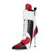 Women's Plus Size 44 High Heel Short Boots Color Block Pointed Toe Music Festival Hot Girl Shoe_vogvips.com