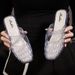 New Crystal Outdoor Sandals For Women, Summer Fashion, Chunky Heel, Height-increasing, Slip-on Half-slippers, Jelly_vogvips.com