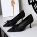 2632-5 European American Style Banquet Pointed-toe High-heeled For Women, With Thin Heels, Satin Material, Versatile Bow_vogvips.com