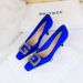 6183-K21 European American Style Banquet High-heeled With Suede Finish, Small Square Toe, Metal Rhinestone G-shaped_vogvips.com