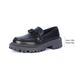 Women's Plus Size Loafers Black Thick Soled Retro British Style Shoes Autumn Winter_vogvips.com