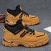 Men's Casual Work Boots Slip-Resistant Waterproof Durable High-Top Sneakers With Rubber Sole For Outdoor Activities Outdoor High Top Sports Shoes_vogvips.com