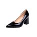 Autumn New Shallow Mouth Chunky Pointed Toe Fashion For Women Ladies Large Size High Heel Work Shoes_vogvips.com