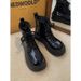 European Warm Series Fleece-Lined Thick-Soled Martin For Women 2025 New Autumn Single British Patent Motorcycle Sweet Shiny Leather Short_vogvips.com