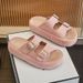 MingLiu New Slippers For Outdoor Wear, Fashionable 2025 Summer Casual Versatile, Flat Bottomed, Semi Draggable, High-end Beach Slippers_vogvips.com