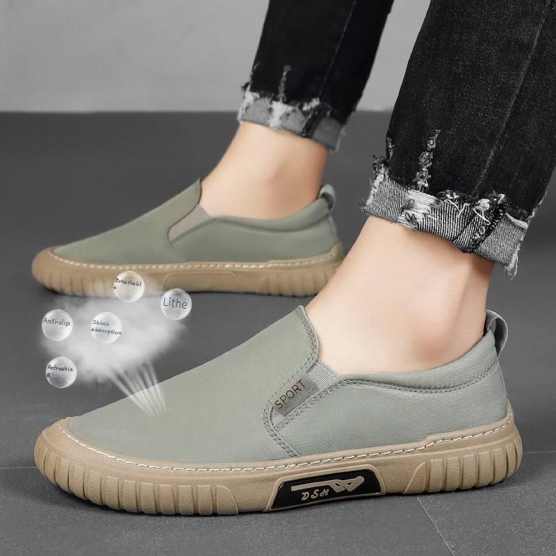 Men's Shoes Summer Men's Breathable Lightweight Slip On Ice Silk Cloth Slip On Sports Casual Shoes Flat Shoes_vogvips.com