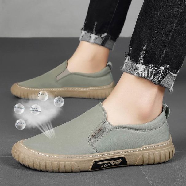 Men's Shoes Summer Men's Breathable Lightweight Slip On Ice Silk Cloth Slip On Sports Casual Shoes Flat Shoes_vogvips.com