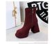 Women's Shoes Fashion Trend Women's Boots Chunky Heel Super High Heel Waterproof Platform Round Toe Side Zipper Winter Suede Ankle Boots_vogvips.com