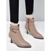 Jinbukang PLOVER High-heeled Shoes, Stylish New Spring And Autumn Short Boots, Pointed Toe, Thin Heel, Winter Plush_vogvips.com
