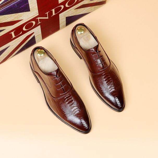 European Business Formal Leather For Men, Crocodile Pattern Pointed Toe, Height Increasing, Hairstylist Casual Shoes,_vogvips.com