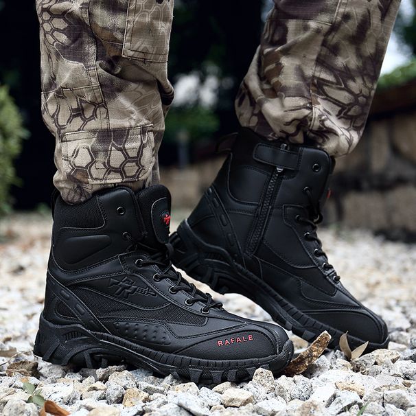 Tactical Boots Men's Outdoor Hiking Shoes High Top Wear-resistant Desert Combat Boots Large Size_vogvips.com
