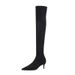 183-1 Style Simple Winter Long Thin High Heel Suede Pointed Toe Sexy Slimming Over-the-Knee Boots_vogvips.com