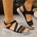 Retro Cross-Strap Flat Sandals For Women 2025 Spring/Summer New Roman Beach Shoes Plus Size Comfortable Versatile_vogvips.com