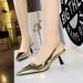 070-10 Style Fashionable Hollow Out Strap Women's Shallow Mouth Pointed Back Empty High Heels Single Shoes_vogvips.com