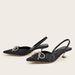 Women’s Shoes Large Size Women's Pointed Kitten Heels Solid Color Rhinestone Bow Elegant Back Empty Mule Sandals_vogvips.com