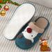 Cute Christmas Reindeer Cotton Slippers For Women, Winter Fashion Slippers, Home Anti-slip Couple Furry Slippers_vogvips.com
