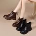 Women's Short Boots 2026 Autumn/Winter New Round Scalp Boken Shoes For Height Increase_vogvips.com