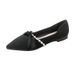 Pointed Single Shoes Women's Autumn Flat Bottom Pearl Shallow Mouth Doudou Shoes Versatile Soft Sole Large Size Women's Shoes_vogvips.com