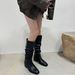2024 Autumn Winter New Small Square Toe Ruched Slouch Thick Heel Over-the-Knee Slimming Riding Boots For Women_vogvips.com