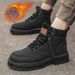 Winter Cotton Boots Men's High-top Martin Boots European And American Style Light Luxury Warm Winter High Quality Tooling Boots Men's Rhubarb Boots_vogvips.com