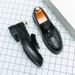 New Fashion Genuine Leather Tassel Business Casual Loafer Shoes For Men Black Business Formal Leather Shoes For Daily Office Casual Men's Shoes For Dr_vogvips.com