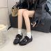 Retro Metal Buckle Dechen Women's Spring-autumn New Style Casual Outerwear Wearable Casual Lace-up Single Shoes For Women_vogvips.com
