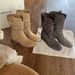 Grape Mom~ Same Style Pile For Women 2025 Autumn V-Cut Melad Western Cowboy Chunky Heel Short Martin Boots_vogvips.com