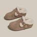 Versatile Outdoor Thick-Soled Height-Increasing 6cm Fleece-Lined Closed-Toe Mules For Women 2025 Winter New Lazy Retro_vogvips.com