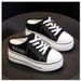 Height Enhancing Canvas Shoes For Women New Version Of Casual Sneakers Small Letter Platform Thick Soled Single Shoes_vogvips.com