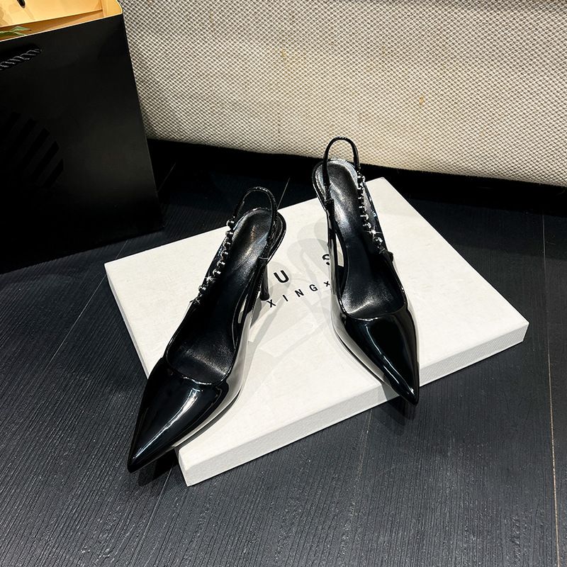 Thin Heel High Heels 2025 Spring New Sexy Nightclub Pointed Women's Single Shoes Versatile Shallow Mouth Water Diamond_vogvips.com